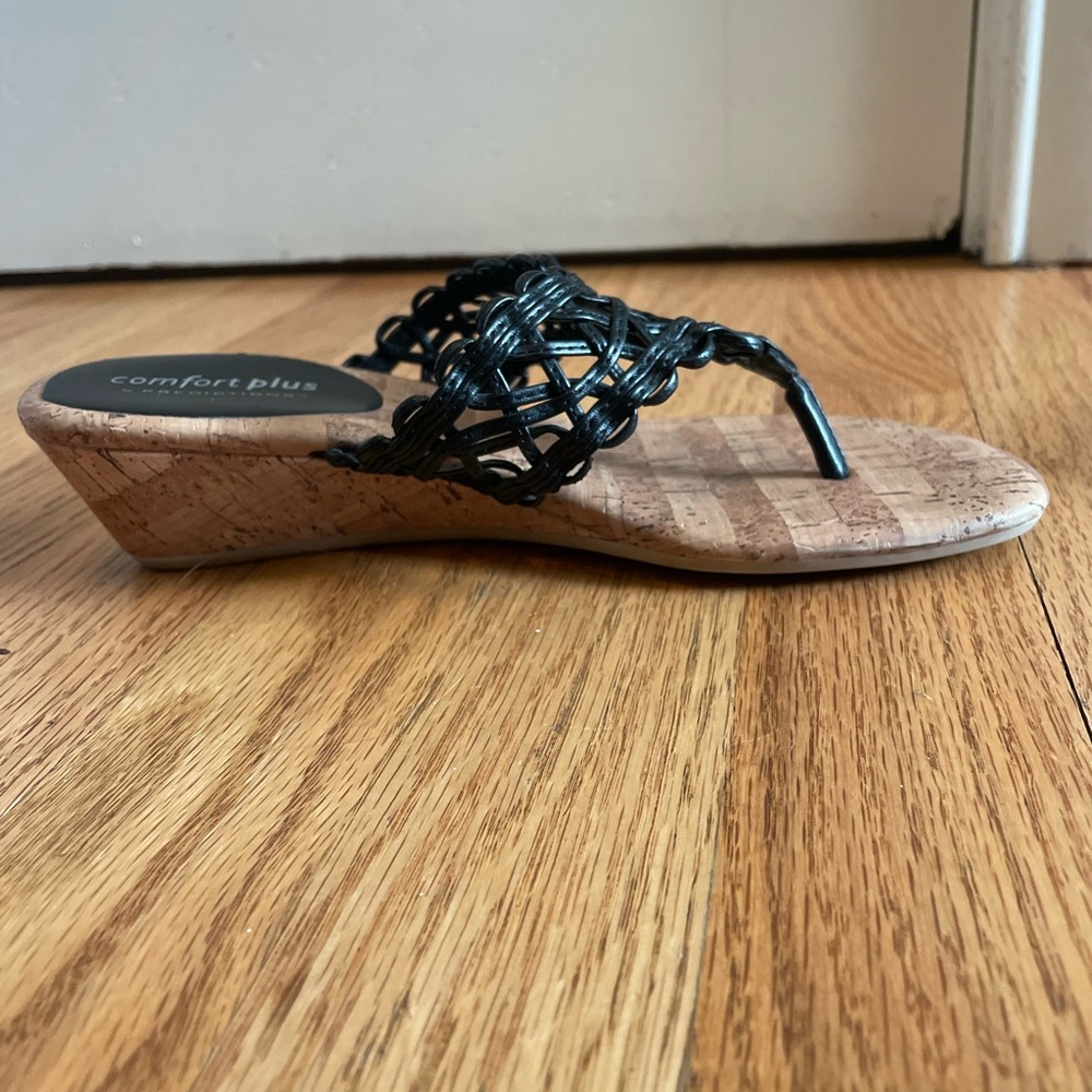 Comfort plus by predictions black wedge sandals